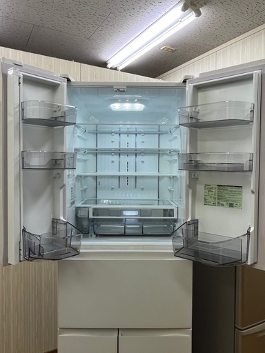 #63 売れ筋6ドア!! TOSHIBA 2022年 462L GR-U460FH(EW) ガラスパネル フレンチドア