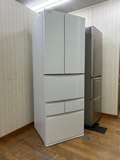 #63 売れ筋6ドア!! TOSHIBA 2022年 462L GR-U460FH(EW) ガラスパネル フレンチドア