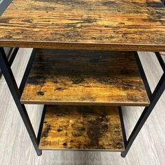 OUTBROS サイドテーブル コンパクト ヴィンテージ風 ナイトテーブル 多機能 オープンラック3段 収納ラック 小物置き の画像