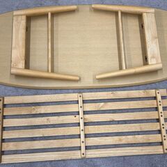 ローテーブル 天然木 棚付き 折れ脚の画像