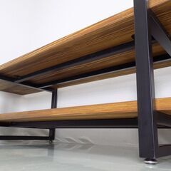 米松集成材無垢板 テレビボード　パイン材無垢板 テレビ台　５８型テレビ対応サイズ　無垢板オーディオボード　巾１５００ｍｍ　奥行３９３ｍｍ（金属枠４４０ｍｍ）　高さ３５０ｍｍ　板厚２５ｍｍの画像