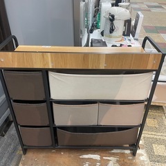 【中古】8個の引き出しチェスト ベージュ・グレー・黒【E1209IL】の画像