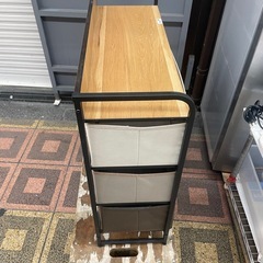 【中古】8個の引き出しチェスト ベージュ・グレー・黒【E1209IL】の画像