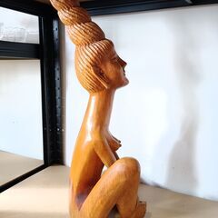 木彫り　エスニック　女性像の画像