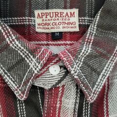 チェックのワークシャツ（赤系）（メンズ）＜APPUREAM＞の画像