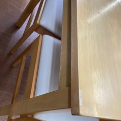 ☆ドリーム荒牧店☆ジモティー割引有☆【クリーニング済み】ダイニング3点セット　現状販売の画像