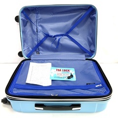 大75 キャリーケース 鍵付き ブルー 水色 ハードケース 旅行 トラベル 池田地球の画像