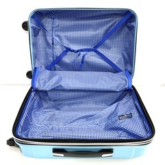 大75 キャリーケース 鍵付き ブルー 水色 ハードケース 旅行 トラベル 池田地球の画像