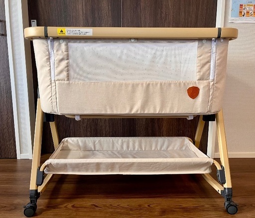 【美品】hzdmjベビーベッド　カーキ 高品質 2025年モデル HZDMJ ベビーベッド 美品】2025年最新モデル