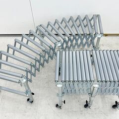 北海道 千歳市/恵庭市 TRUSCO/トラスコ中山 フレキシブル 伸縮 ローラーコンベア TFR38N2-07X21 連結可能 2台セットの画像