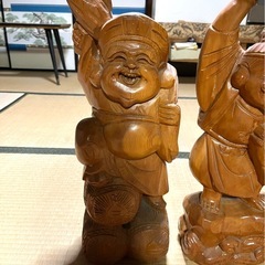 木彫り大黒天様　恵比寿様　布袋様　の画像