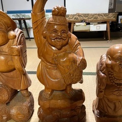 木彫り大黒天様　恵比寿様　布袋様　の画像