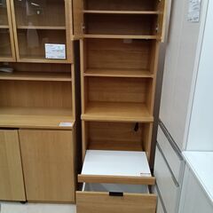 リユースのサカイ栃木店★ジモティ割あり★ NITORI 食器棚 ETONA60 ベージュ W59×D43×H180.5 クリーニング済み TC11892の画像