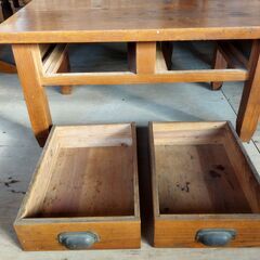 文机 引き出し付き 座卓 ローテーブル レトロ 古民具 机 昭和レトロ /HJ-0584 2Fの画像