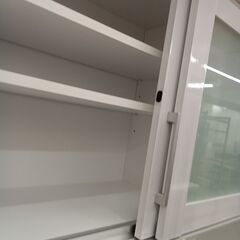 リユースのサカイ栃木店★ジモティ割あり★ 山清工業 食器棚 ホワイト W118×D43.5×H192.5 クリーニング済み TC11896の画像
