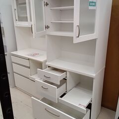 リユースのサカイ栃木店★ジモティ割あり★ NITORI 食器棚　コパン ホワイト W80×D42×H180.5 クリーニング済み TC11897の画像