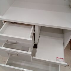 リユースのサカイ栃木店★ジモティ割あり★ NITORI 食器棚　コパン ホワイト W80×D42×H180.5 クリーニング済み TC11897の画像