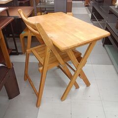 ★リユースのサカイ千葉中央店★  折り畳みテーブル＆椅子SET  H66×D48×W80 クリーニング済み TC5703の画像