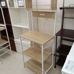 リユースのサカイ栃木店★ジモティ割あり★  レンジ台 ベージュ W58.5×D42×H153 クリーニング済み TC11898の画像