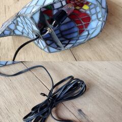 ステンドグラス風 テーブルランプ ニワトリ型 オブジェ 置物 レトロ　/TJ-2691 2Fの画像