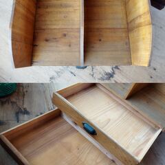 ヴィンテージ 木製ブックスタンド 引き出し付き 本立て レトロ　/TJ-2692 2Fの画像