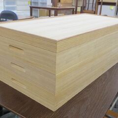 3段 着物 衣装ケース  桐たんす 幅90x奥行42x高さ28cm 衣装箱 札幌 北20条店の画像