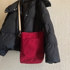 【ハンドメイド】帆布サコッシュ ワインレッド 1209新品未使用の画像