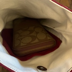 【ハンドメイド】帆布サコッシュ ワインレッド 1209新品未使用の画像