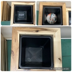 【中古】大阪引取歓迎　LUV PLANTS 木製プランター3個セット【KNLV034】の画像