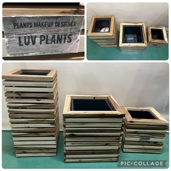 【中古】大阪引取歓迎　LUV PLANTS 木製プランター3個セット【KNLV034】の画像