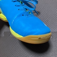 フットサルシューズ　hummel 水色　蛍光緑　21.5cm の画像