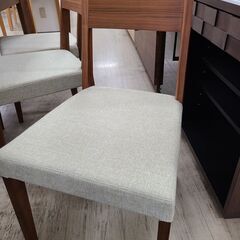 J1908【リユースのサカイ柏店】伸長式ダイニングテーブルセット椅子6脚付　ブラウン　クリーニング済の画像