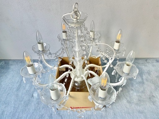 8灯シャンデリア 照明　LED球×4灯 × ハロゲン球×4灯