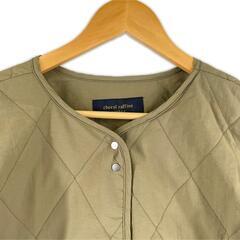 美品 chocol raffine ショコラフィネ キルティング 秋冬 AW ミリタリージャケット ナイロン カーキ レディース F キルティング【古着】【中古】の画像