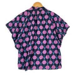 美品 graniph グラニフ 花柄・ボタニカル 春夏 SS ブラウス レーヨン パープル レディース F ドルマンスリーブ【古着】【中古】の画像