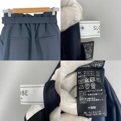 美品 SLOBE スローブ 無地 秋冬 AW ロングスカート ポリエステル ネイビー レディース 38【古着】【中古】の画像