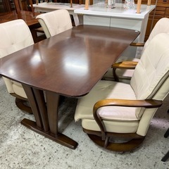 【愛品館 江戸川店 】回転式チェア ダイニング5点セット Tsukuba sannsho（筑波産商）の画像