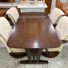 【愛品館 江戸川店 】回転式チェア ダイニング5点セット Tsukuba sannsho（筑波産商）の画像