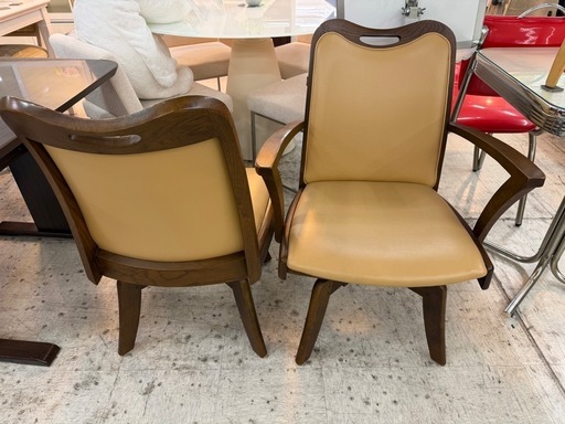 【愛品館 江戸川店 】回転式チェア ダイニング3点セット  