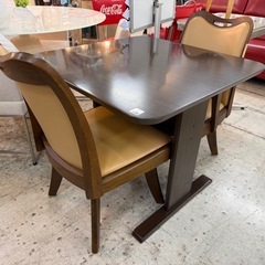 【愛品館 江戸川店 】回転式チェア ダイニング3点セット  の画像