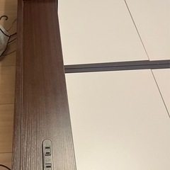 ☆美品☆ベットフレーム　クイーンサイズ　　(セミシングルを二つ横並びにする形)ウォールナット　プレゼント付きの画像