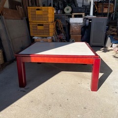 【急募】かぶちょうこたつ レトロ ローテーブル リバーシブル　ヒーターなし やや傷ありの画像