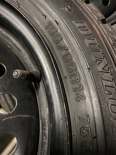 スタッドレスホイールセット　155-65-14 バリ山20年製