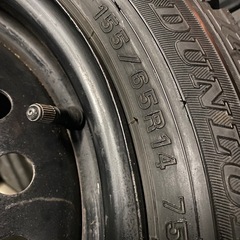 スタッドレスホイールセット　155-65-14 バリ山20年製の画像