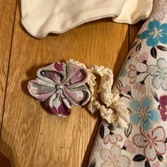 SWEETMOMMY 花柄着物ドレス 髪ゴム付き50-70cmの画像