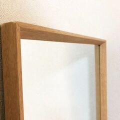 壁掛けミラー 北欧カントリー風デザイン 全身鏡 ナチュラルフレーム 姿見 ウォールミラー 全身ミラー完成品の画像