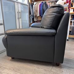 ニトリ Nシールド 2人掛け 合皮ソファ キャッツ2 ポケットコイル ブラック 横幅145cm奥行85cm高さ80cm★買取帝国 志木店の画像