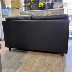 ニトリ Nシールド 2人掛け 合皮ソファ キャッツ2 ポケットコイル ブラック 横幅145cm奥行85cm高さ80cm★買取帝国 志木店の画像