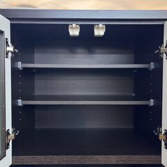 ニトリ コパン コンセント付き レンジボード 食器棚 レンジ台 ダークブラウン 横幅60cm奥行40cm高さ180cm 定価36990円★買取帝国 志木店の画像