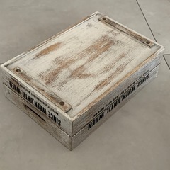 ニトリ木製収納ボックス アンティーク箱 レトロ の画像